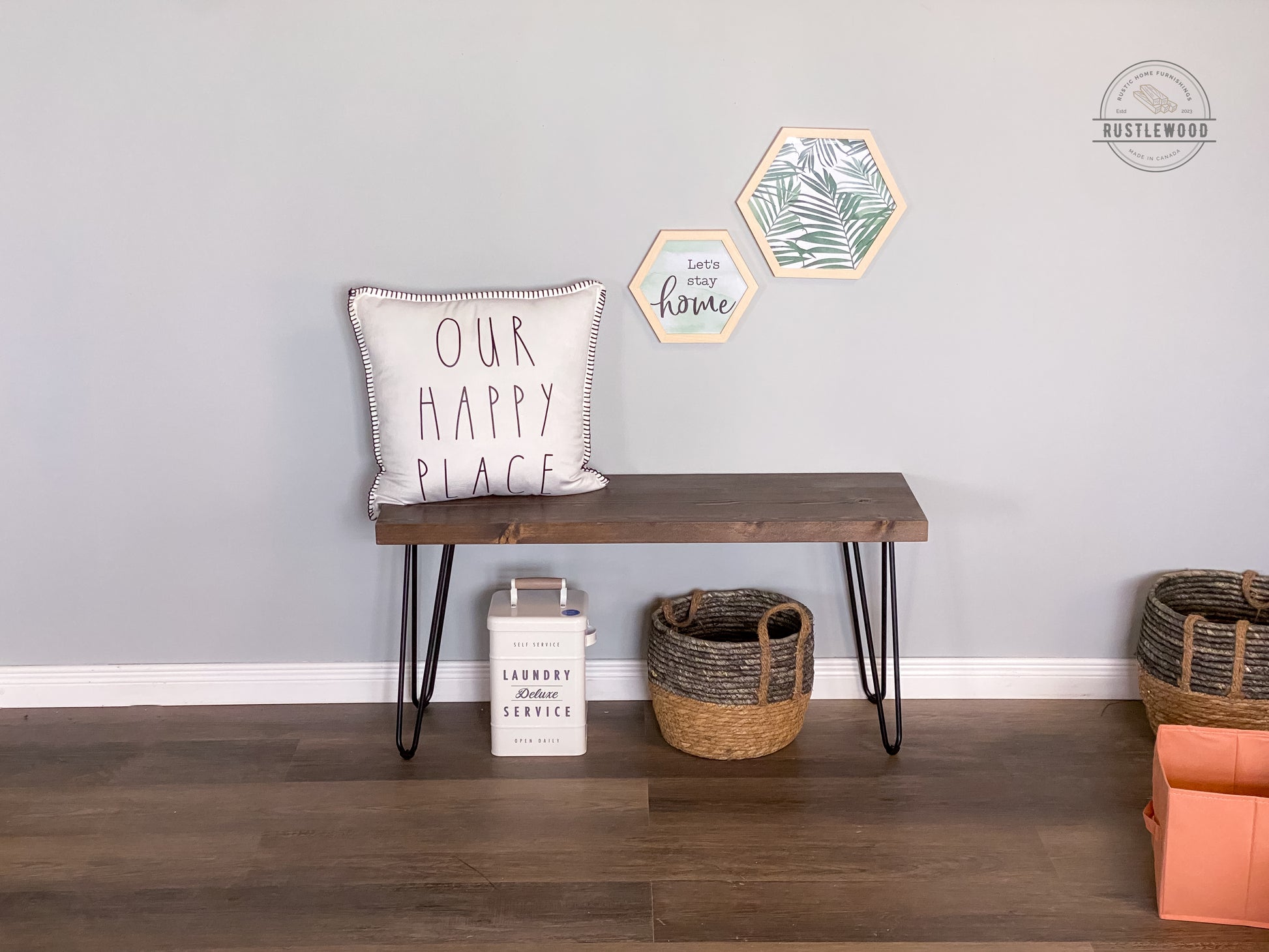 Hairpin Leg Bench - Rustlewood